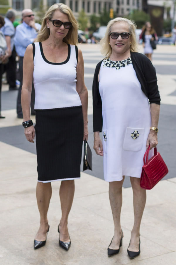 Wearing perfectly matching black and white outfits | 40plusstyle.com