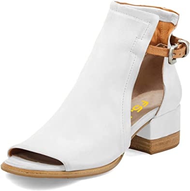 FSJ Peep Open Cut Out Buckle Ankle Bootie | 40plusstyle.com