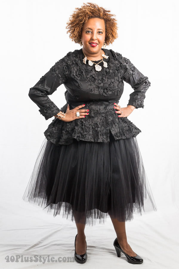 Tulle skirt black | 40plusstyle.com