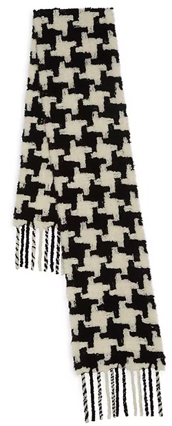 Acne Studios Vadik Houndstooth Knit Scarf | 40plusstyle.com