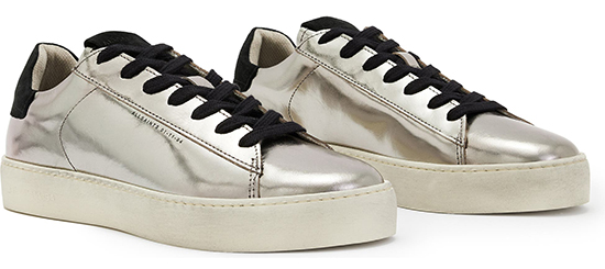 AllSaints Shana Metallic Sneaker | 40plusstyle.com