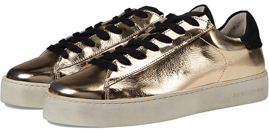 AllSaints Shana Metallic Low Top Leather Sneakers | 40plusstyle.com