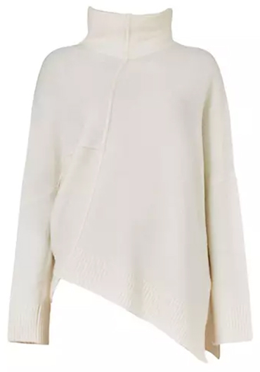 AllSaints Lock Rolled Neck Asymmetric Sweater | 40plusstyle.com