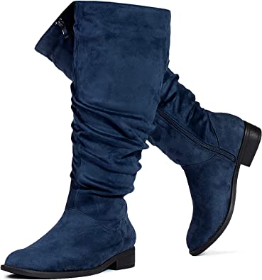 RF ROOM OF FASHION Slouchy Knee High Boots | 40plusstyle.com