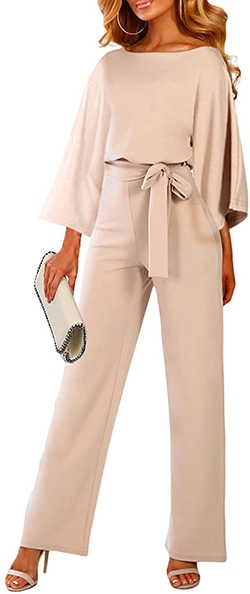 Happy Sailed Belted Wide Leg Jumpsuit | 40plusstyle.com