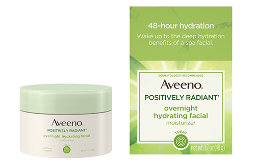 Aveeno Positively Radiant Overnight Moisturizer | 40plusstyle.com