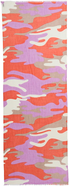 Barja Purple Camo Print Cashmere Scarf | 40plusstyle.com