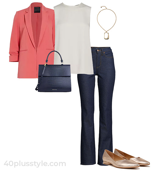 Blazer and jeans outfit | 40plusstyle.com