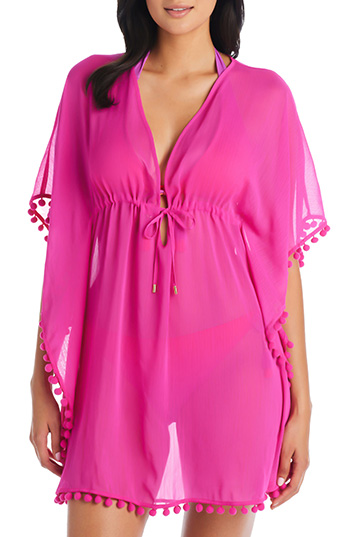 BLEU by Rod Pompom Cover-Up Caftan | 40plusstyle.com