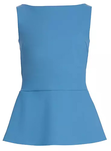 Colors to complement gray hair -Chiara Boni La Petite Robe Pieranna Sleeveless Peplum Top | 40plusstyle.com