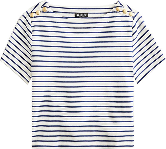 J.Crew Stripe T-Shirt | 40plusstyle.com