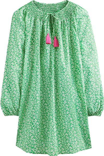 Boden Smocked Neck Beach Kaftan | 40plusstyle.com