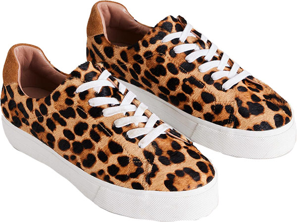 Boden Leopard Pony Flatform Sneakers | 40plusstyle.com