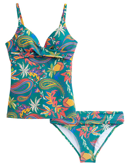 Boden Capri Tankini Top - Boden Amalfi Fold Over Bottoms | 40plusstyle.com