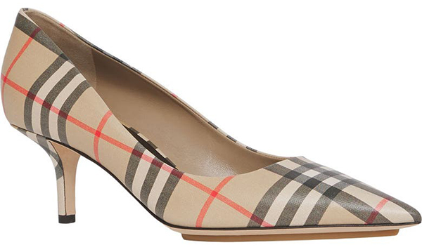 Best designer shoes - Burberry Aubri Check Pointed Toe Pump | 40plusstyle.com