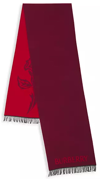 Burberry Rose Jacquard Wool-Silk Scarf | 40plusstyle.com