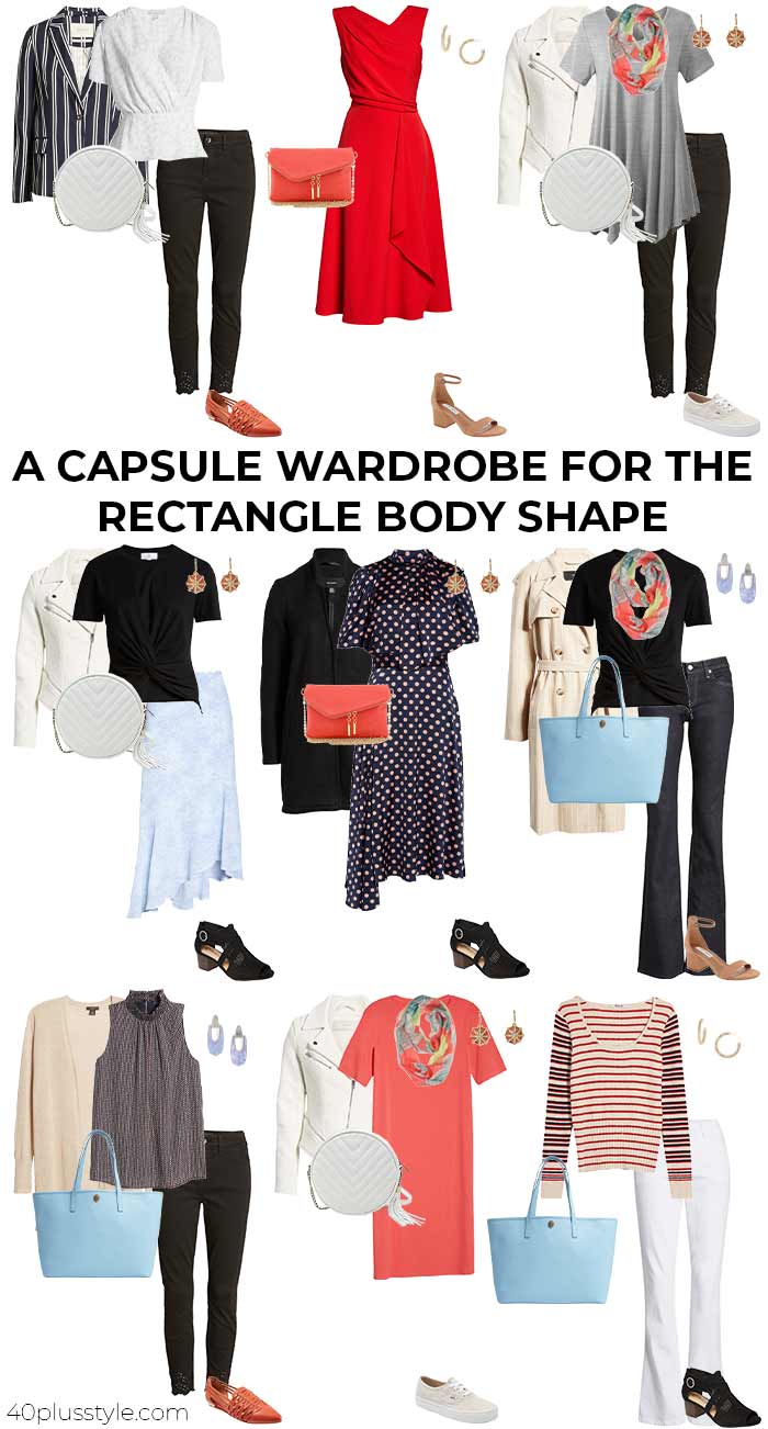 A capsule wardrobe for the rectangle body shape | 40plusstyle.com