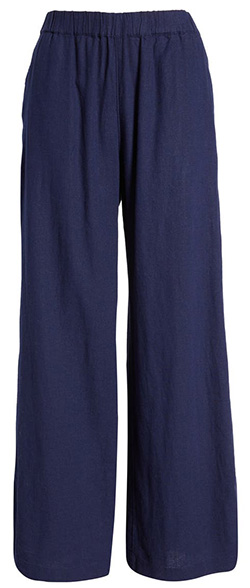 Caslon Wide Leg Pull-On Linen Blend Pants | 40plusstyle.com