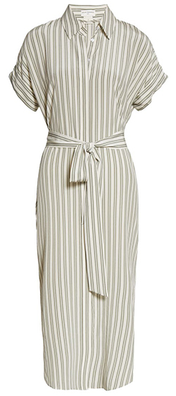 Club Monaco Tie Waist Silk Dress | 40plusstyle.com