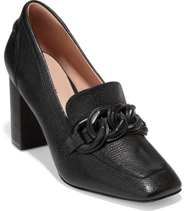 Cole Haan Chrystie Chain Block Heel Loafer | 40plusstyle.com