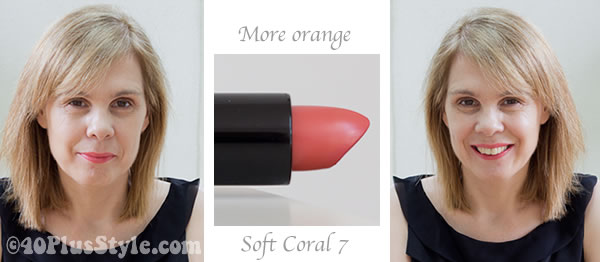 Coral orange lipstick