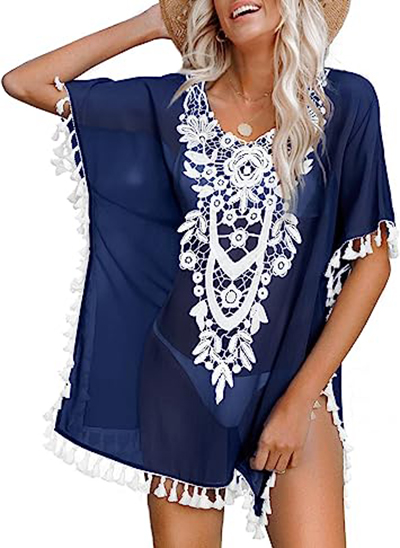 Bathing suit cover ups - CPOKRTWSO Chiffon Bikini Cover-Up | 40plusstyle.com