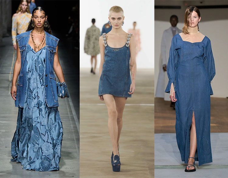 Denim dresses on the designer runways | 40plusstyle.com