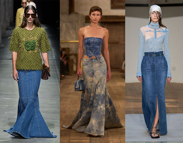 Denim skirts on the designer runways | 40plusstyle.com