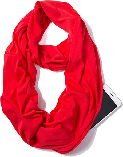 Travel clothes for women - ELZAMA Infinity Scarf With Hidden Zipper Pocket | 40plusstyle.com