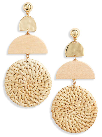 Ettika Raffia Drop Earrings | 40plusstyle.com