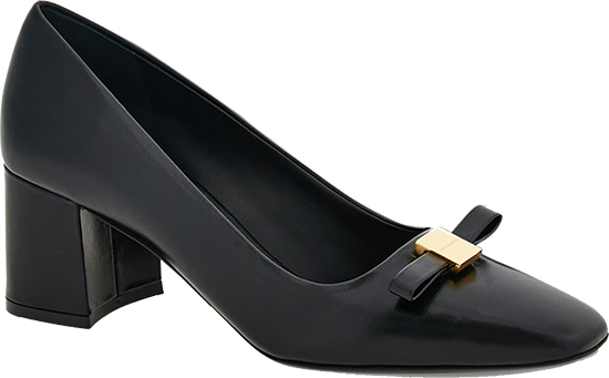 Ferragamo Myra Lambskin Bow Pump | 40plusstyle.com