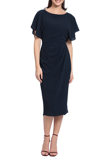 Maggy London Flutter Sleeve Midi Dress | 40plusstyle.com