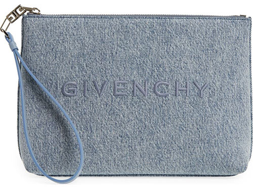 Givenchy  Logo Denim Travel Pouch | 40plusstyle.com