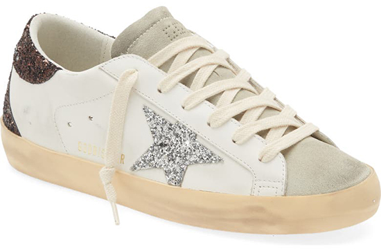 Golden Goose Super-Star Glitter Detail Low Top Sneaker | 40plusstyle.com