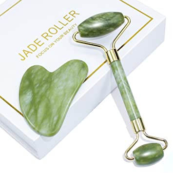 BAIMEI Gua Sha & Jade Roller Set Facial Beauty Tools | 40plusstyle.com