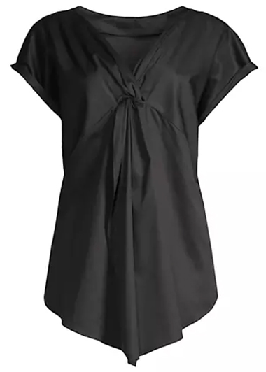 Harshman Monnier Draped Cotton Blouse | 40plusstyle.com