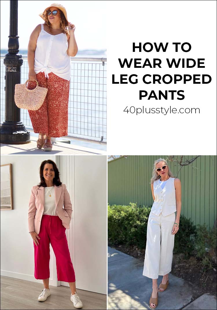 Wide leg cropped pants and how to wear them for summer | 40plusstyle.com