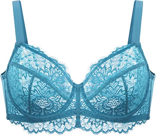 HSIA Minimizer Unlined Eyelash Lace Underwire Bra | 40plusstyle.com