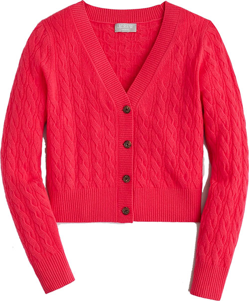 J.Crew Cashmere Shrunken Cardigan Sweater | 40plusstyle.com