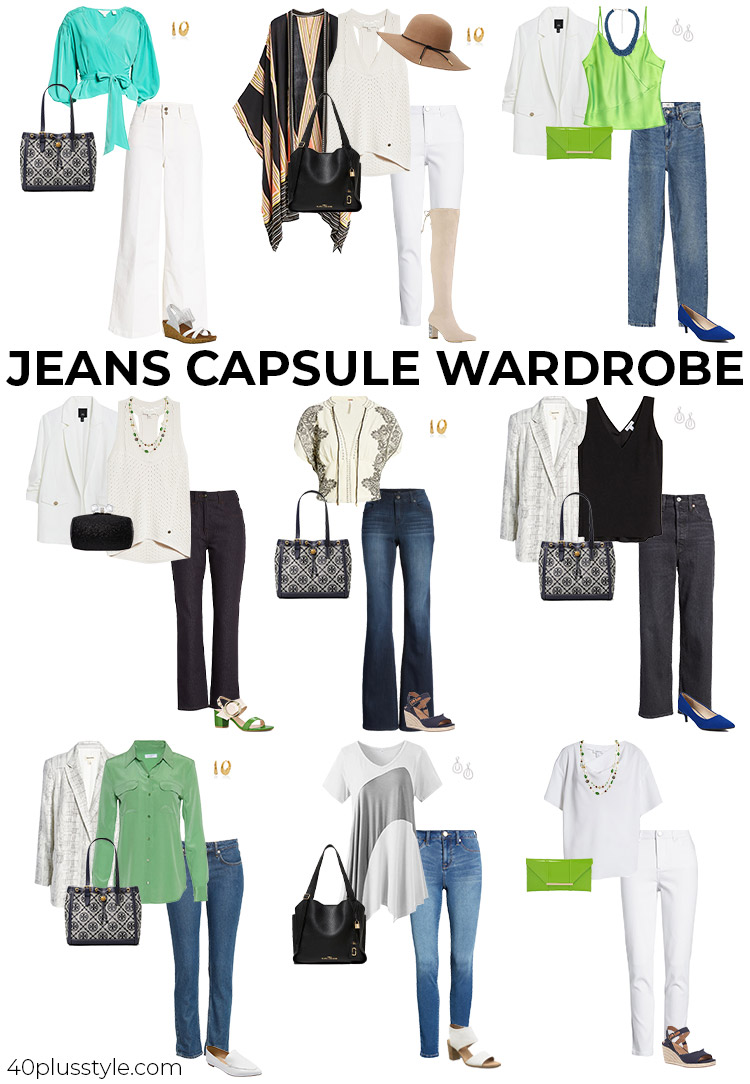 Jeans capsule wardrobe | 40plusstyle.com