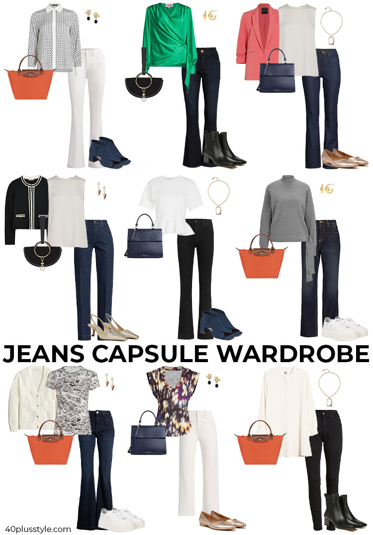 Jeans capsule wardrobe | 40plusstyle.com