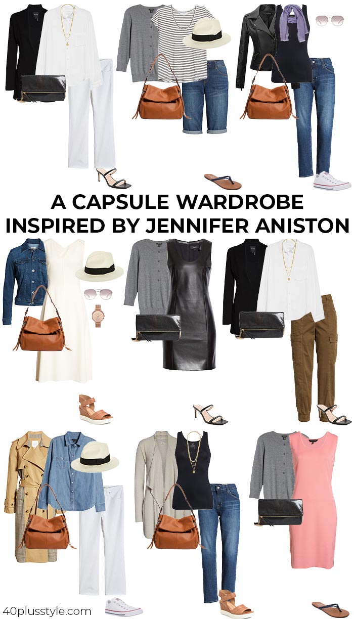 A capsule wardrobe inspired by Jennifer Aniston | 40plusstyle.com