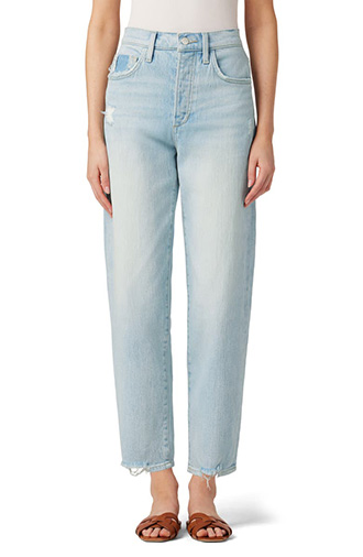 Best jeans for tall women - Joe's The Stellie High Waist Raw Hem Crop Straight Leg Jeans | 40plusstyle.com