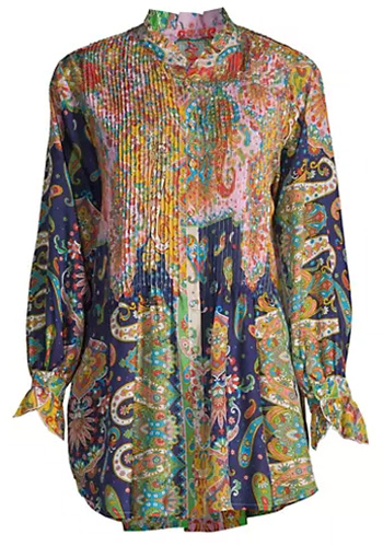 Johnny Was Braemar Kita Paisley Silk Tunic | 40plusstyle.com