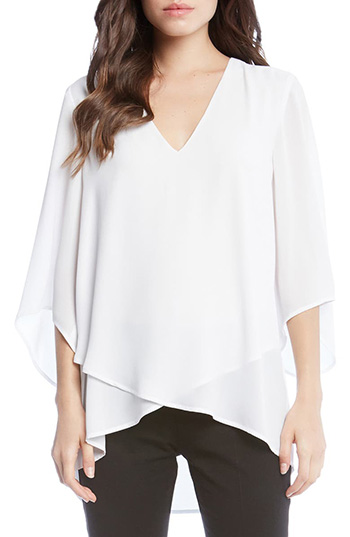 Karen Kane Asymmetrical Crepe Top | 40plusstyle.com