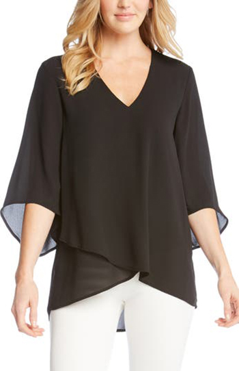 Karen Kane Asymmetrical Crepe Top | 40plusstyle.com