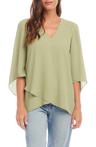 Karen Kane Asymmetrical Crepe Top | 40plusstyle.com