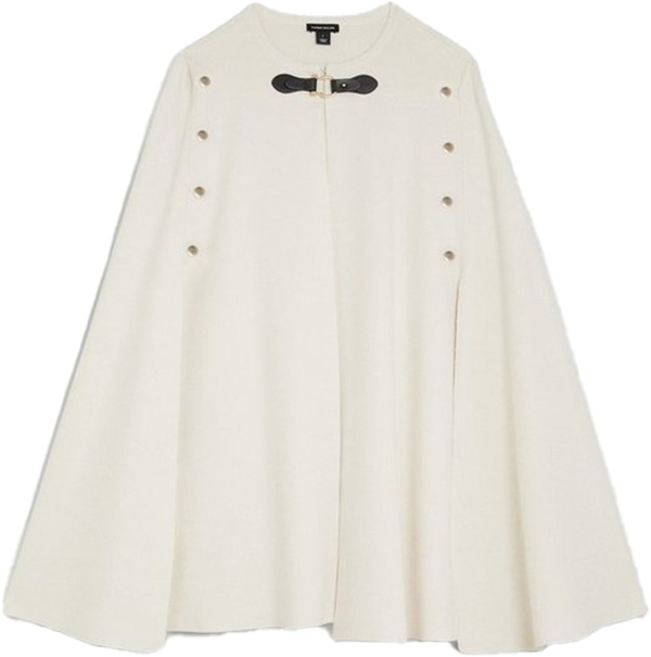 Karen Millen Popper Detail Knit Cape | 40plusstyle.com