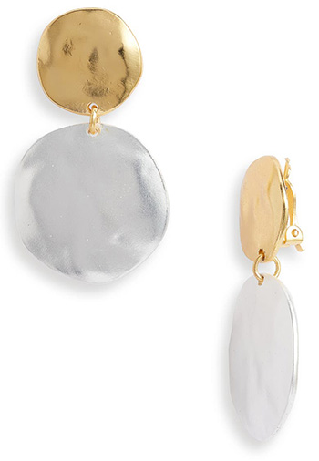 Karine Sultan Disc Drop Clip-On Earrings | 40plusstyle.com