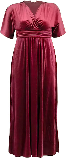 Kiyonna Verona Velvet Surplice Gown | 40plusstyle.com